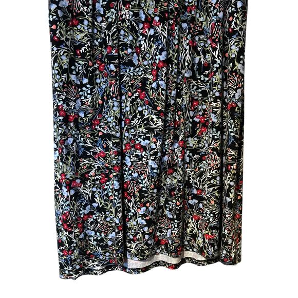 J. Jill Wearever Sheath Dress Black Floral Sleeveless SZ M Back Smocking Boho - Picture 4 of 11